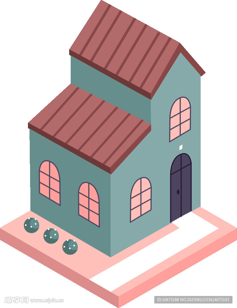 兩層小屋插畫