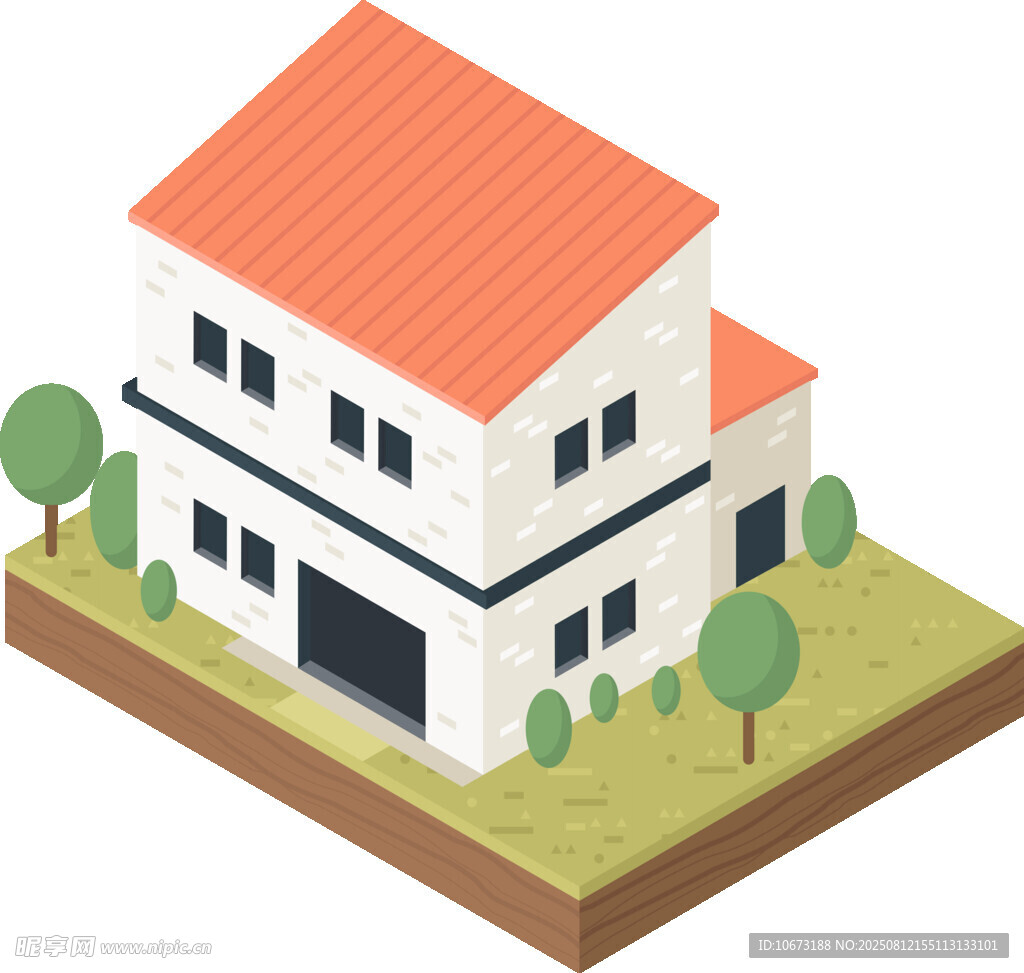 兩層現(xiàn)代風(fēng)房屋建筑模型