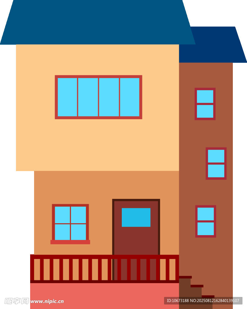 兩層住宅建筑示意圖