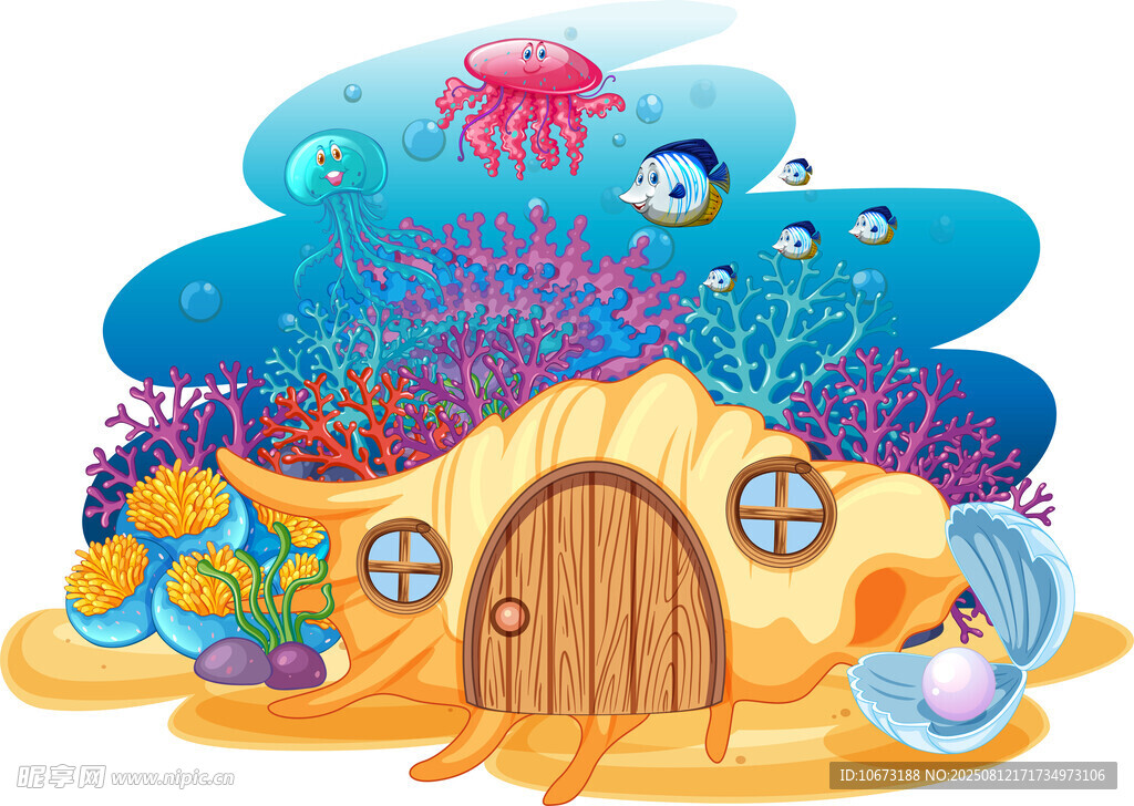 海底小屋的奇幻景象