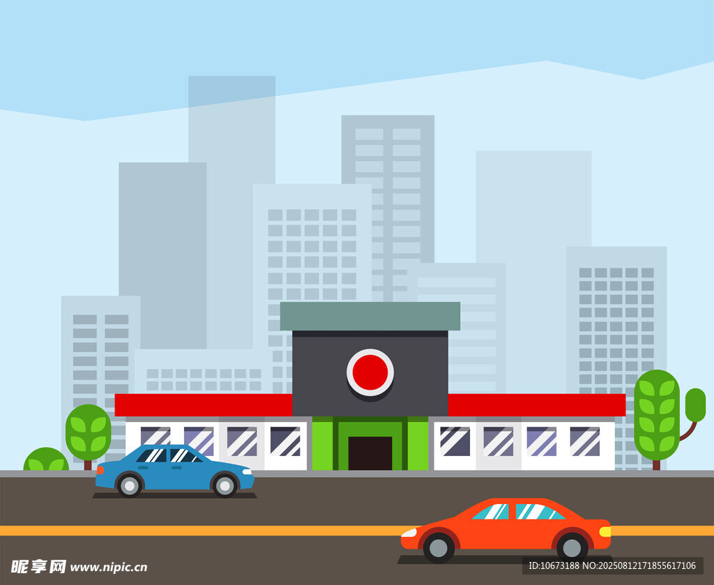 城市中的便利店場(chǎng)景