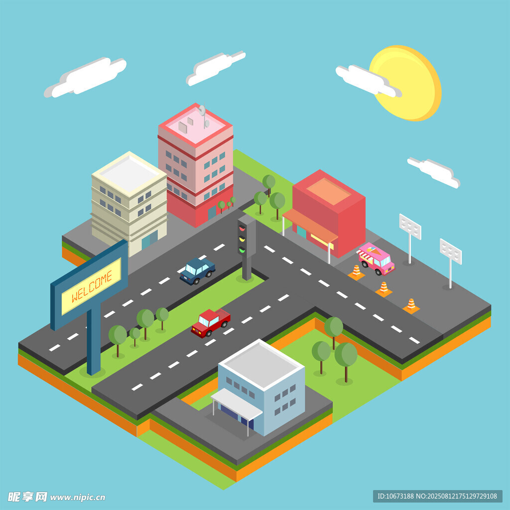 城市交通路口等距視圖
