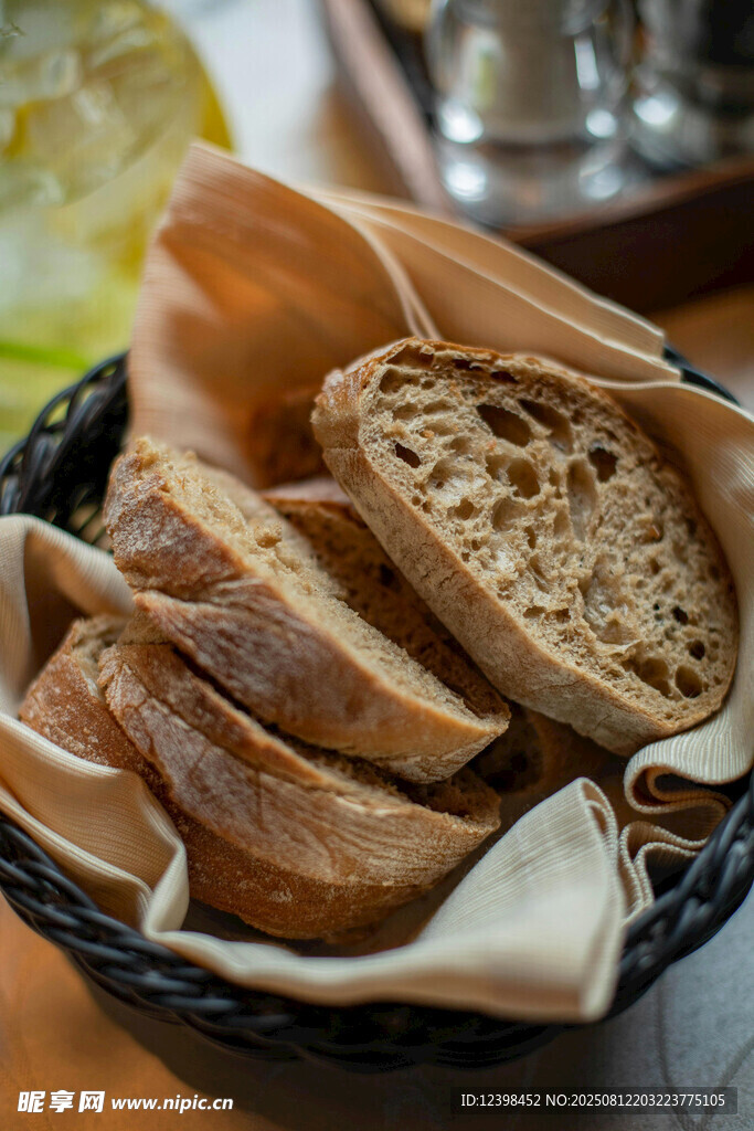 籃子里的美味切片面包