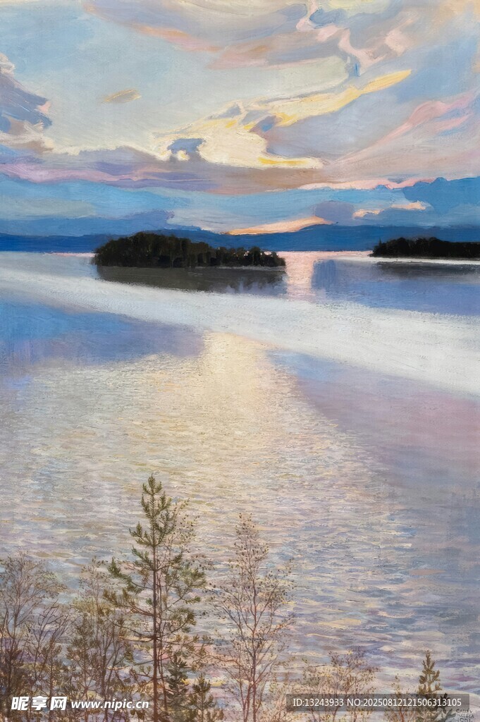 湖畔日落美景