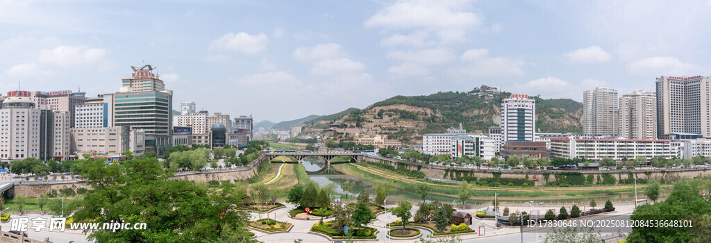 陜西省延安市老城區(qū)全景