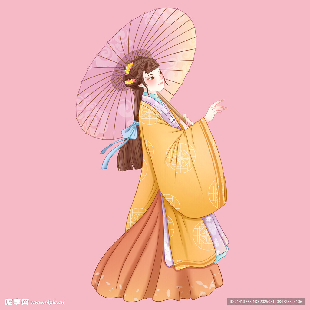 古風(fēng)持傘仕女優(yōu)雅身姿