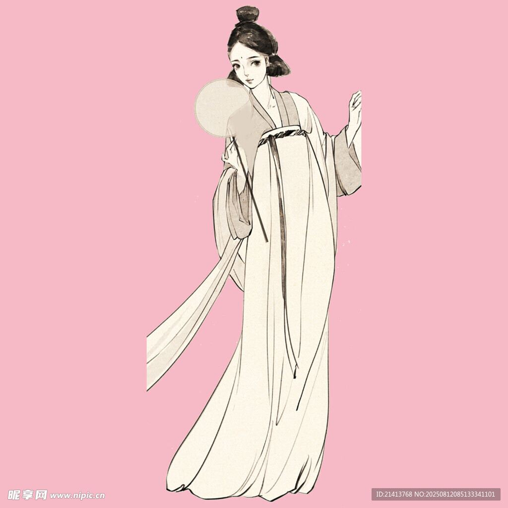 復古優(yōu)雅的中式長裙女子