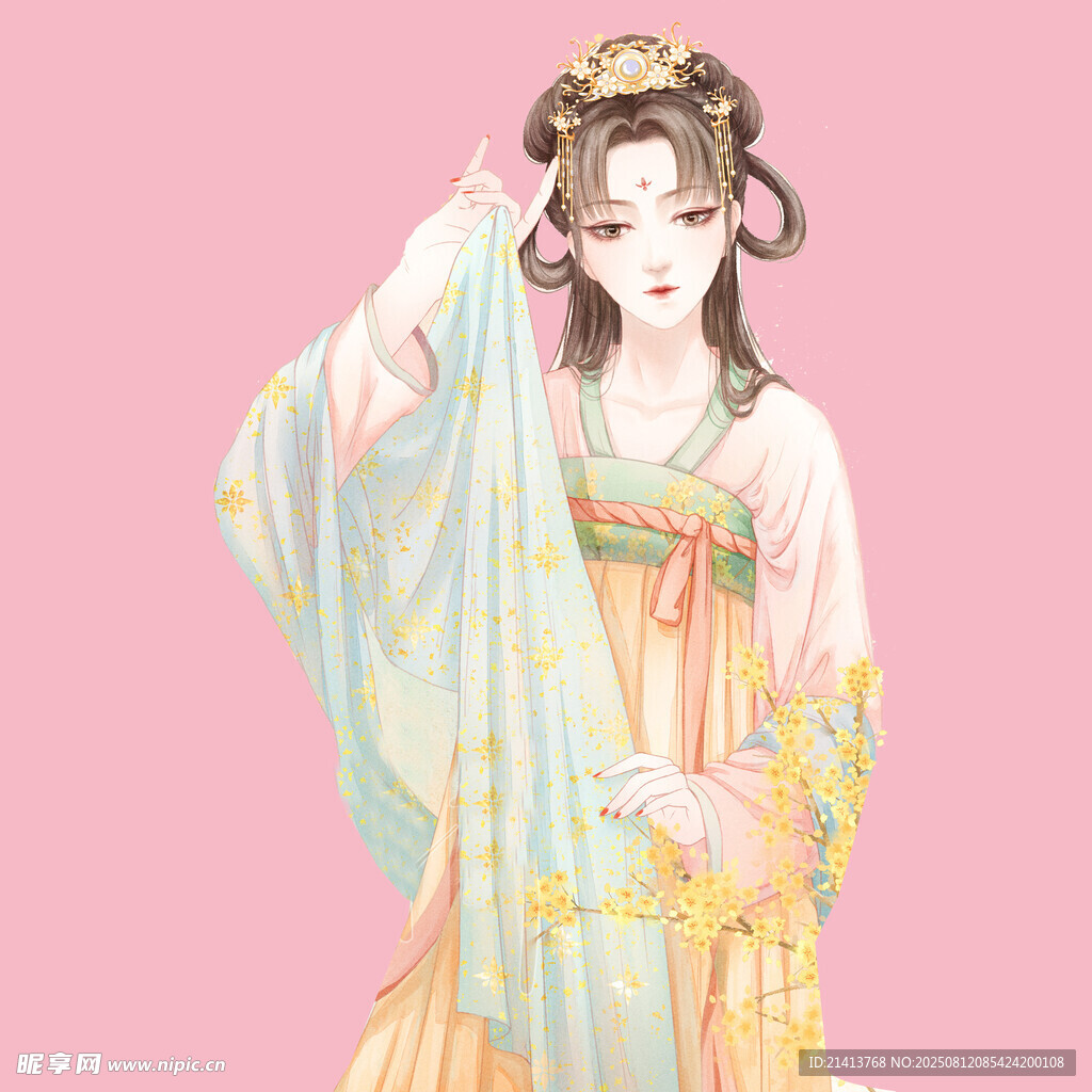 古風(fēng)漢服佳人優(yōu)雅姿態(tài)