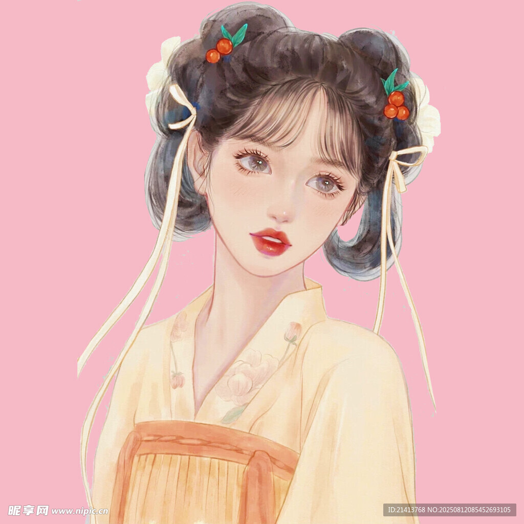 古風(fēng)雙髻少女插畫(huà)
