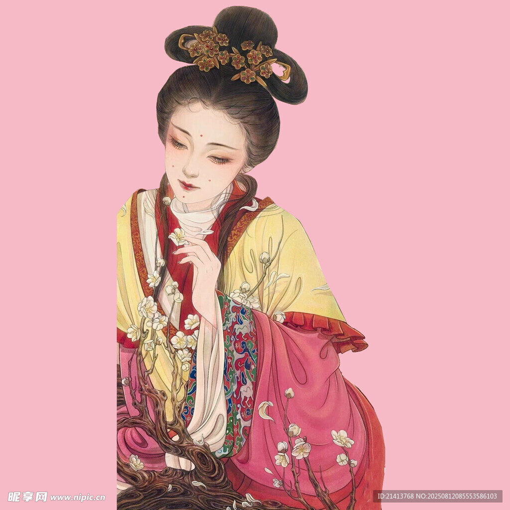 古典漢服女子優(yōu)雅姿態(tài)