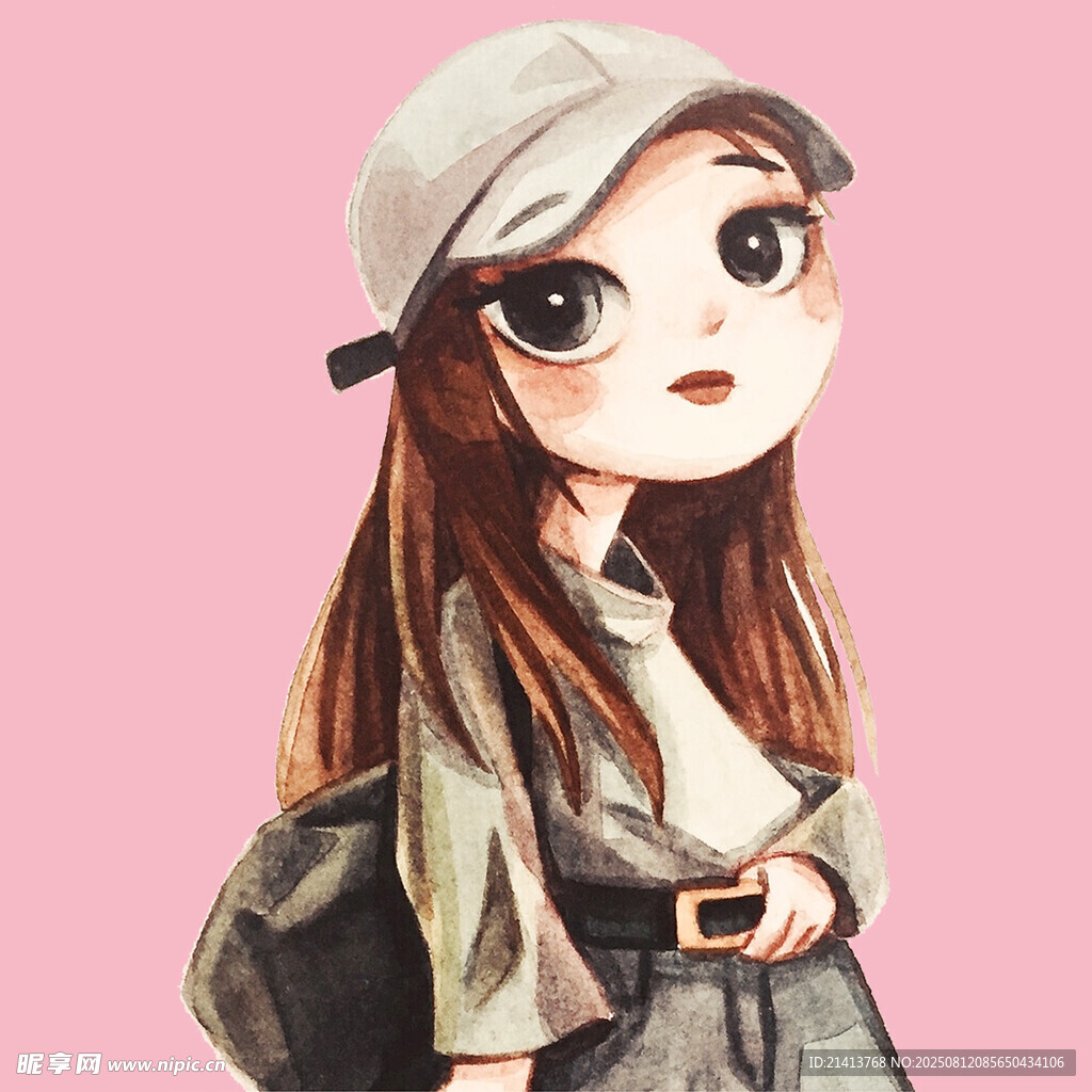 戴帽背包的可愛女孩