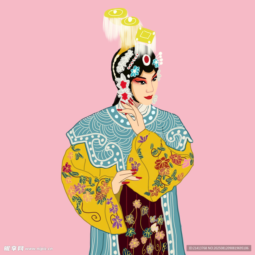 京劇扮相女子 華美服飾