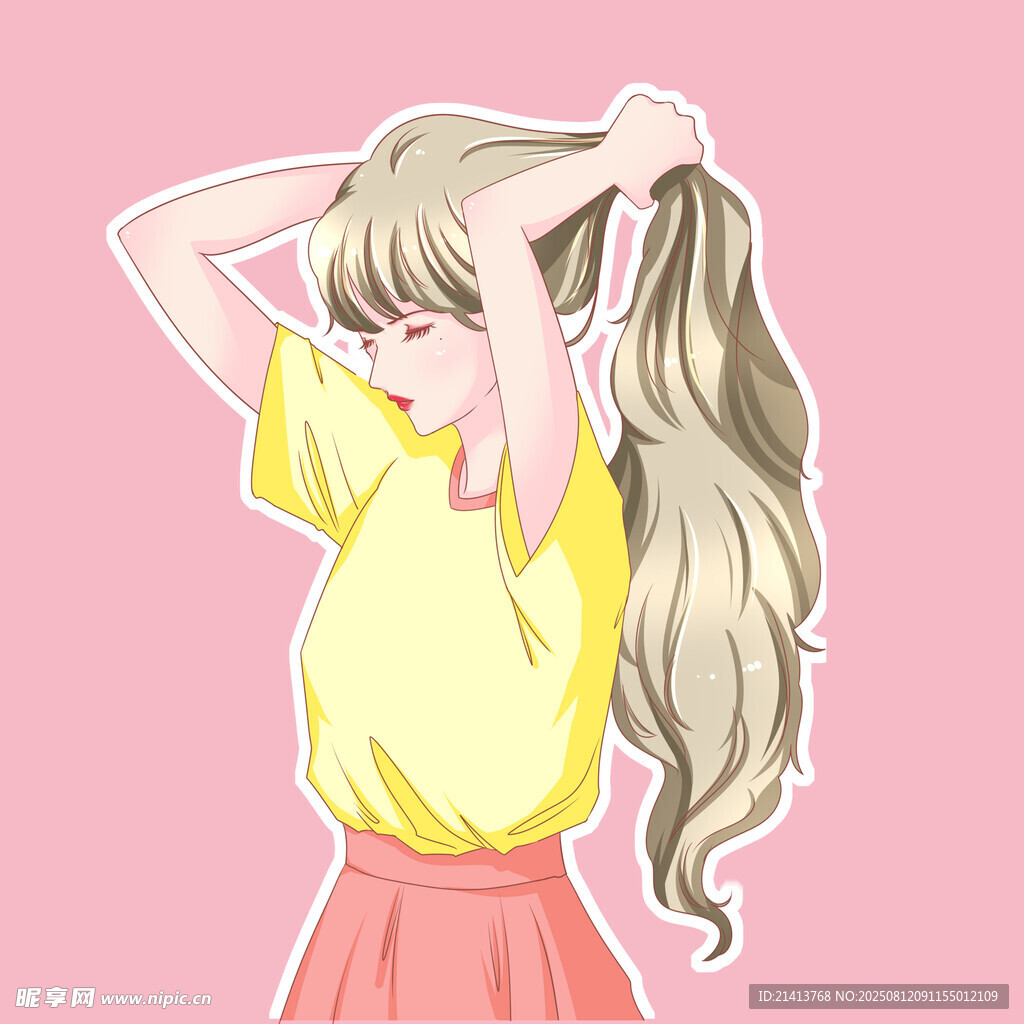 扎馬尾的可愛少女