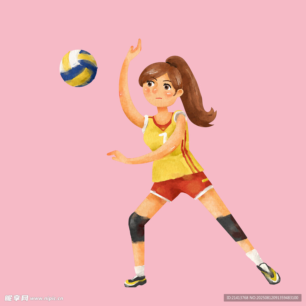 女排運(yùn)動員擊球瞬間