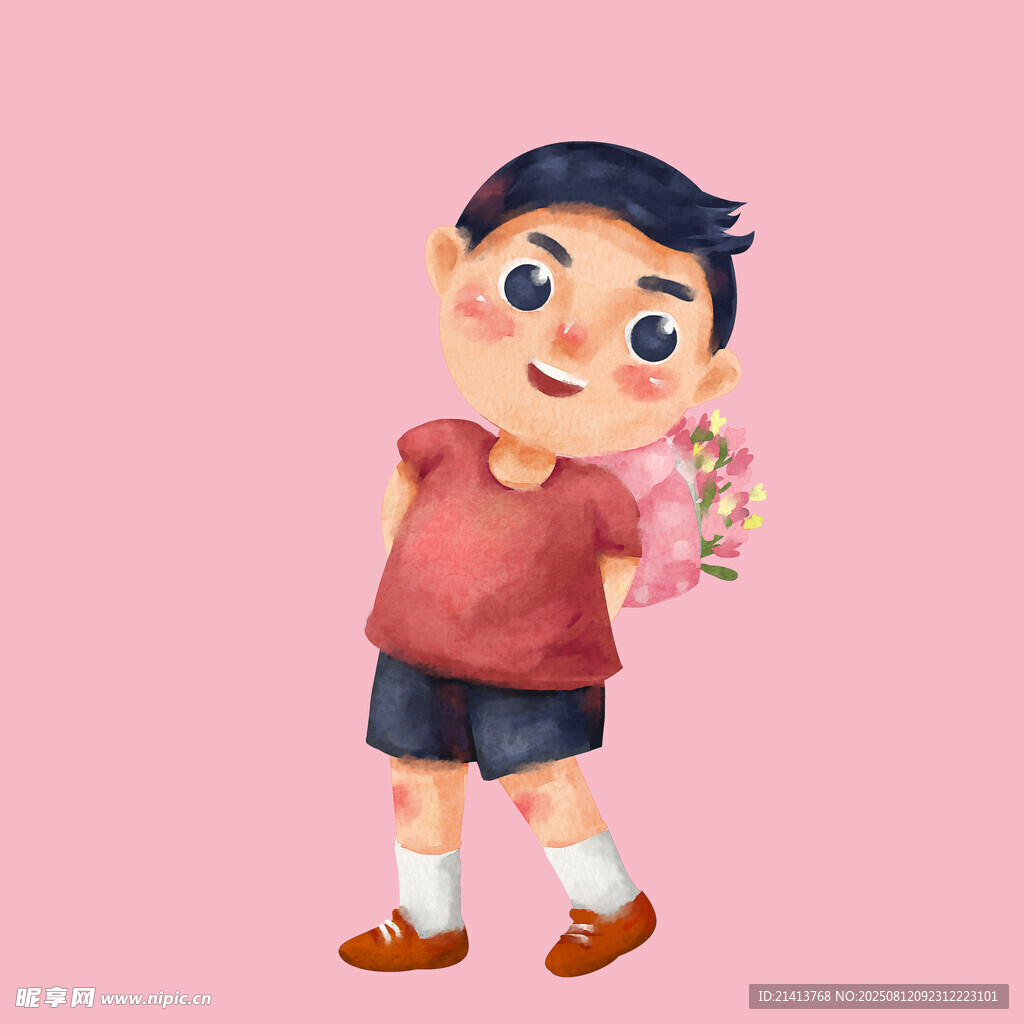 抱玩具的小男孩