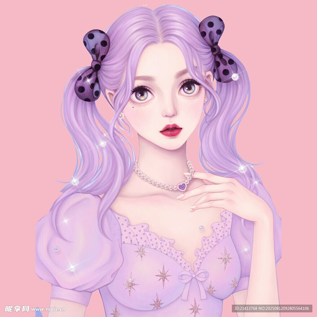 夢幻紫發(fā)少女甜美裝扮
