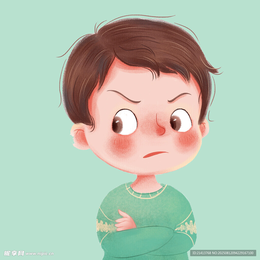 生氣的小男孩