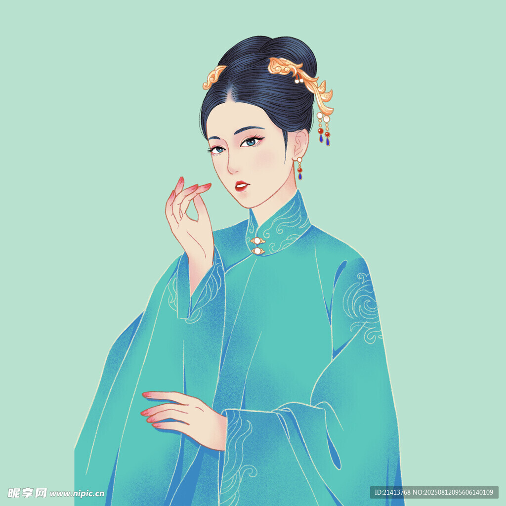 古風(fēng)旗袍女子優(yōu)雅姿態(tài)