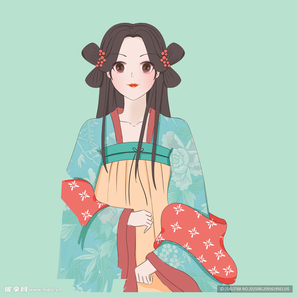 古風(fēng)漢服女子持物圖