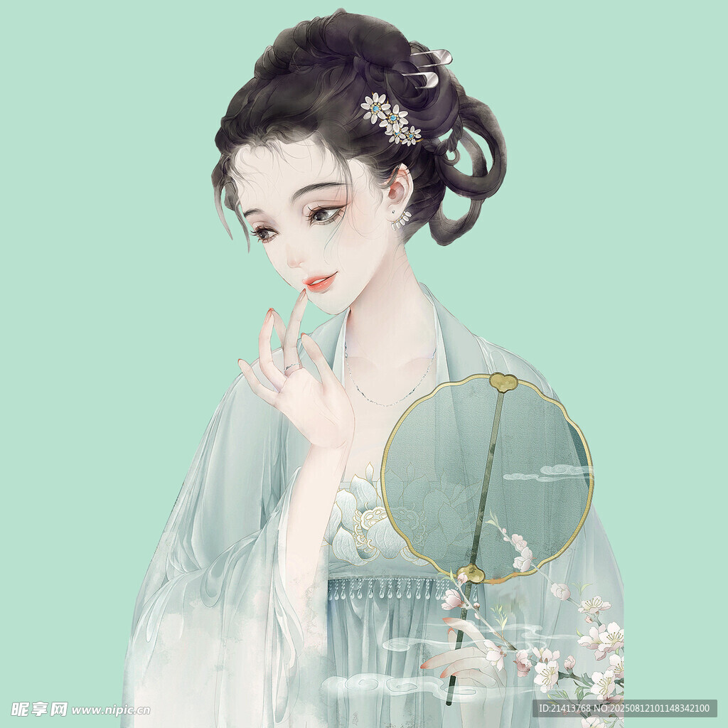 古風(fēng)持扇佳人