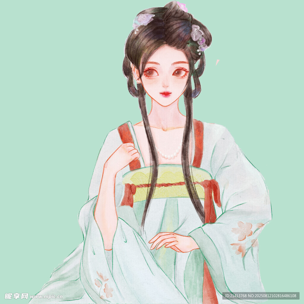 古風(fēng)漢服女子優(yōu)雅姿態(tài)