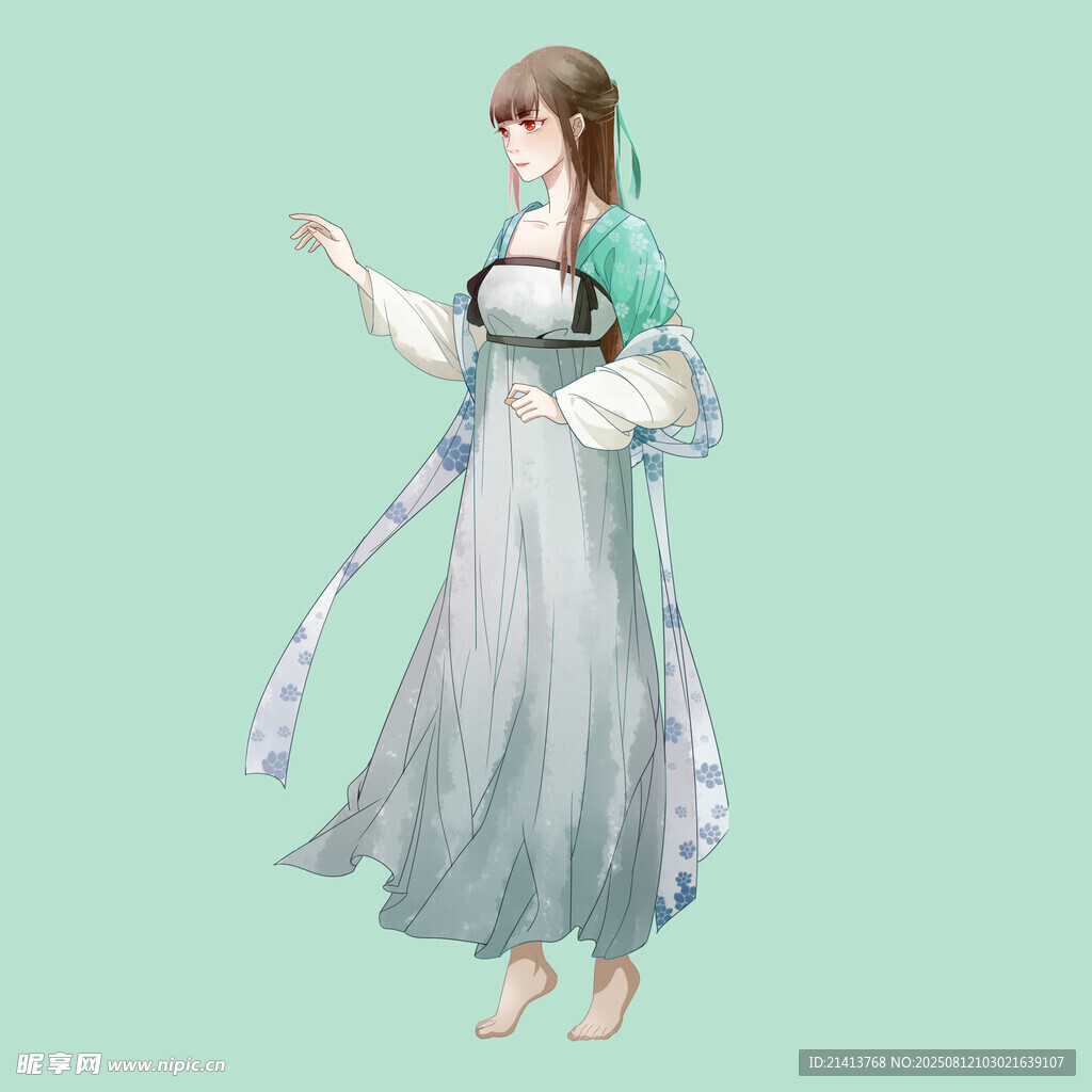 古風(fēng)少女身著飄逸漢服