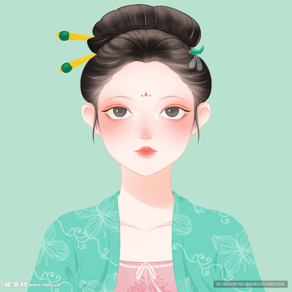 古風(fēng)少女 典雅發(fā)髻著華服