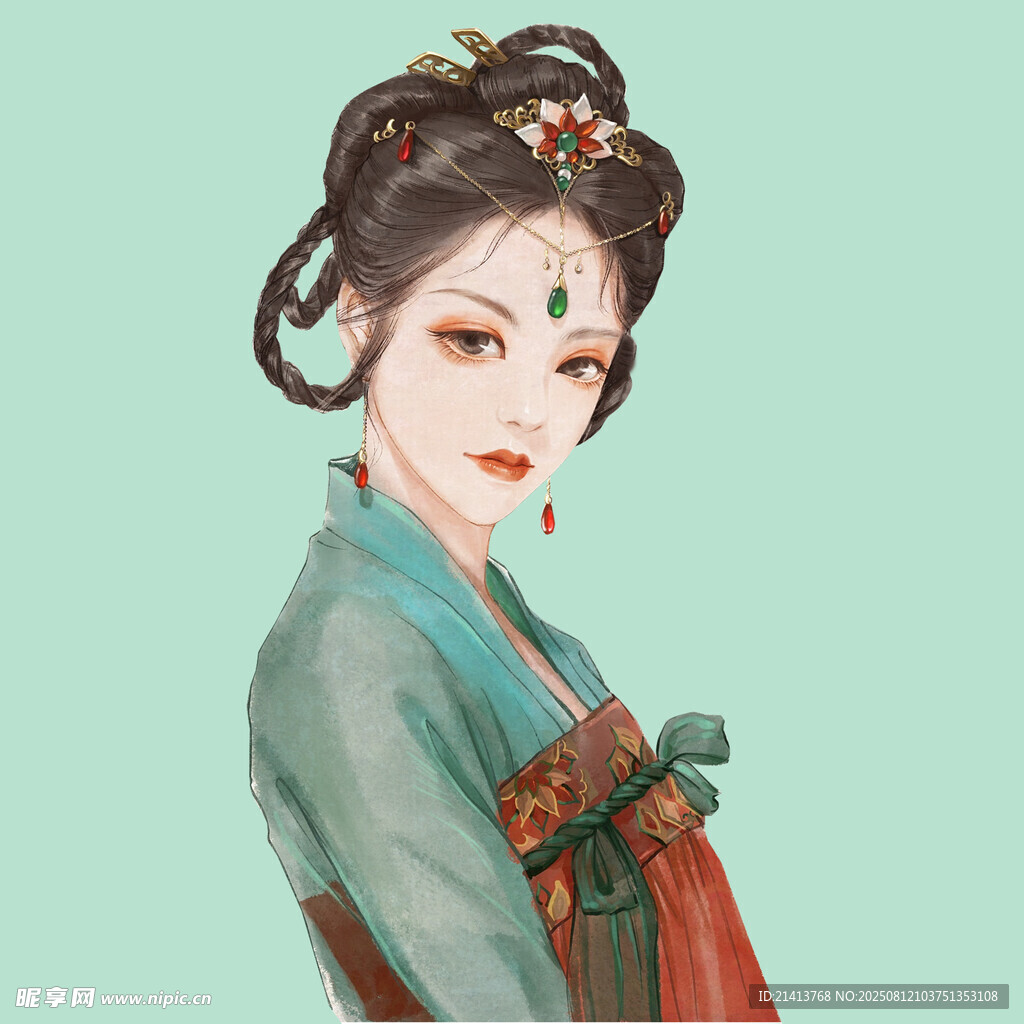 古風(fēng)漢服女子優(yōu)雅側(cè)顏
