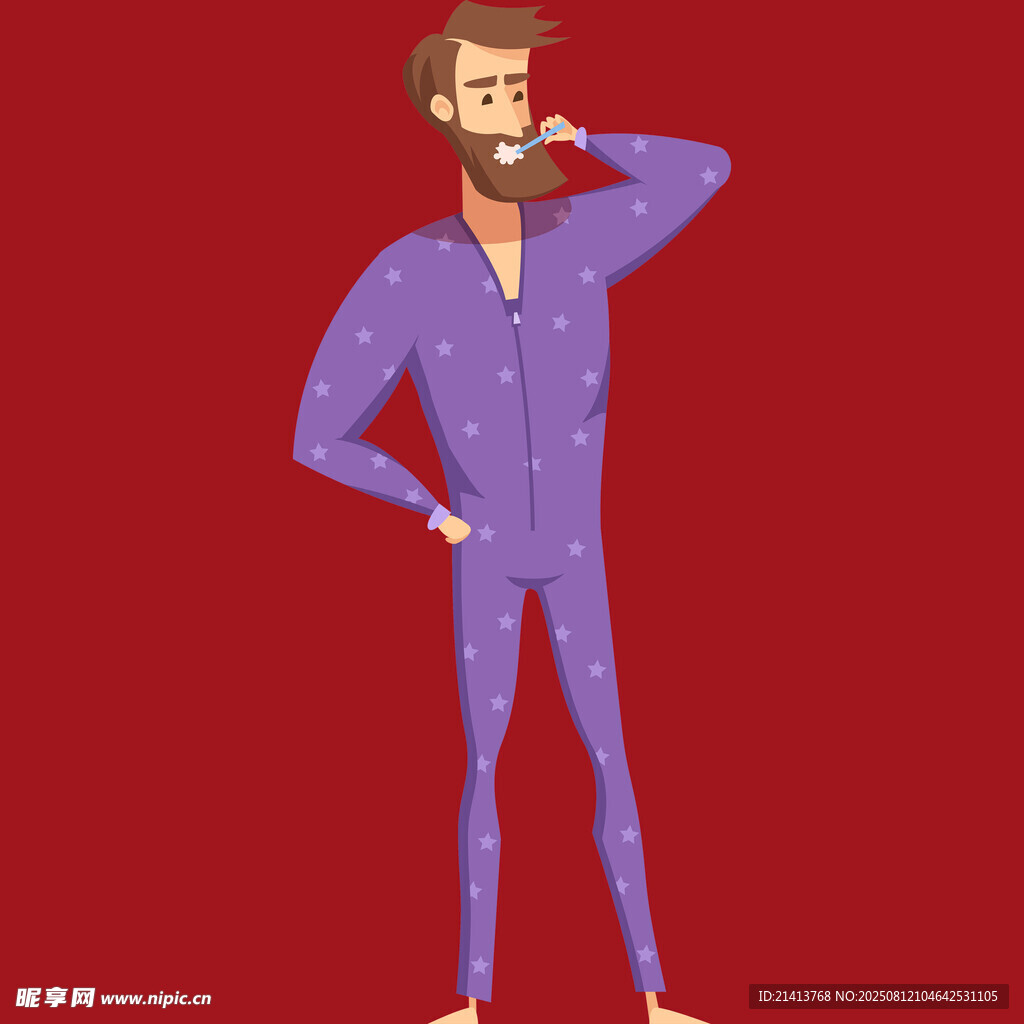 穿睡衣的男士