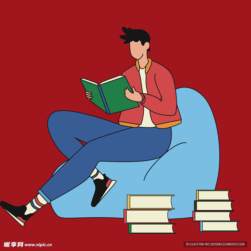 男子愜意地在沙發(fā)上閱讀