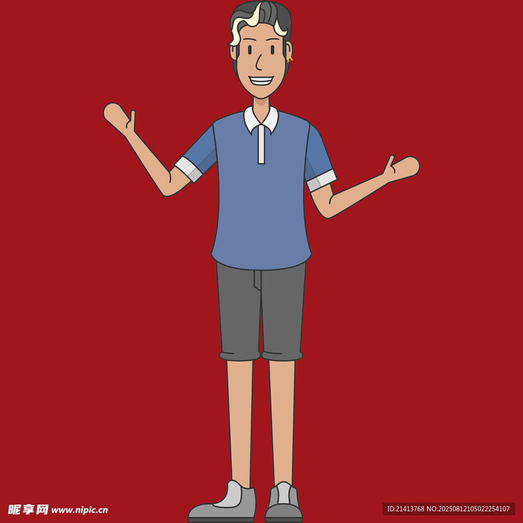 困惑少年攤手姿勢(shì)示意