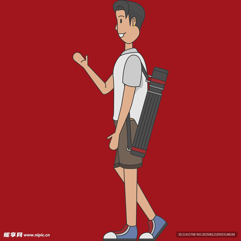 背著行囊的年輕男性