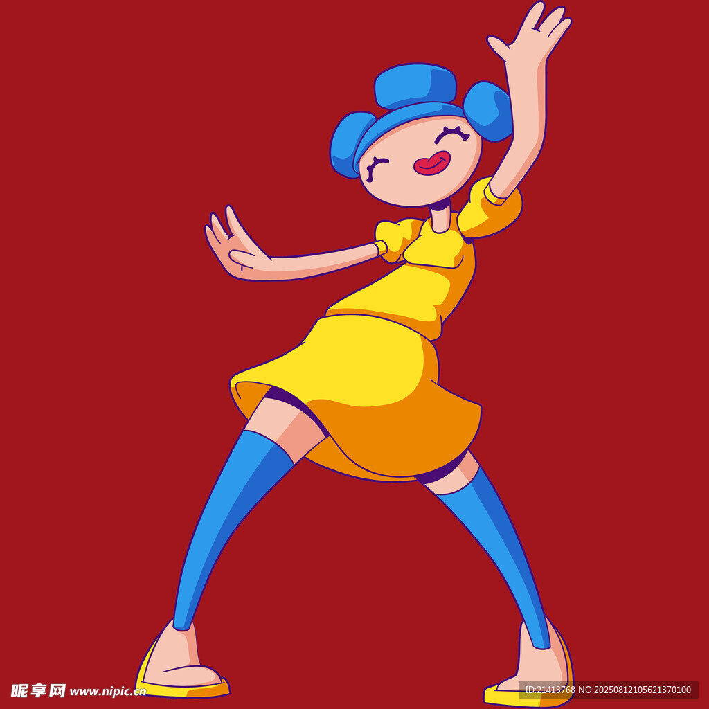 跳舞的藍發(fā)女孩
