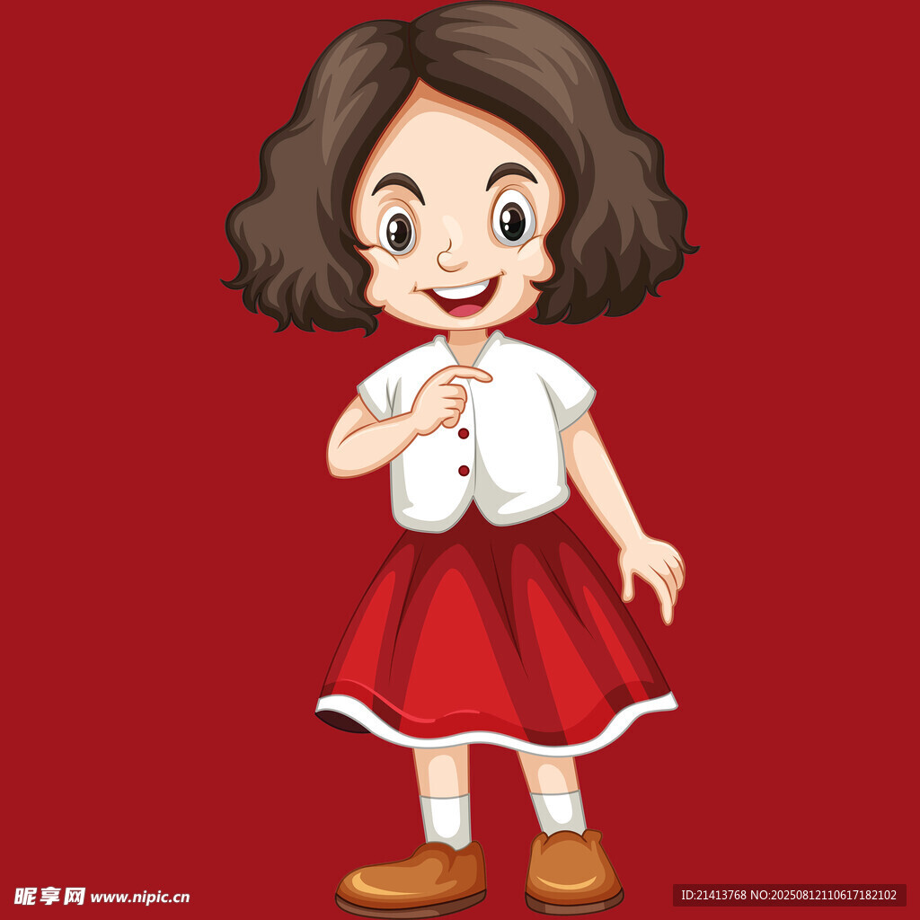 穿紅裙的可愛(ài)小女孩