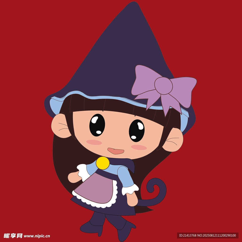 可愛(ài)小女巫卡通形象