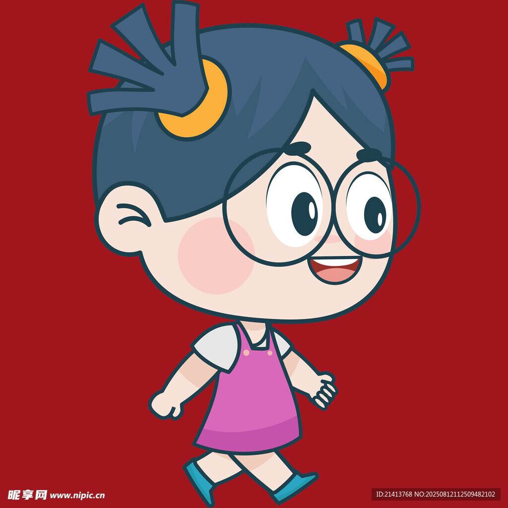 可愛雙馬尾小女孩