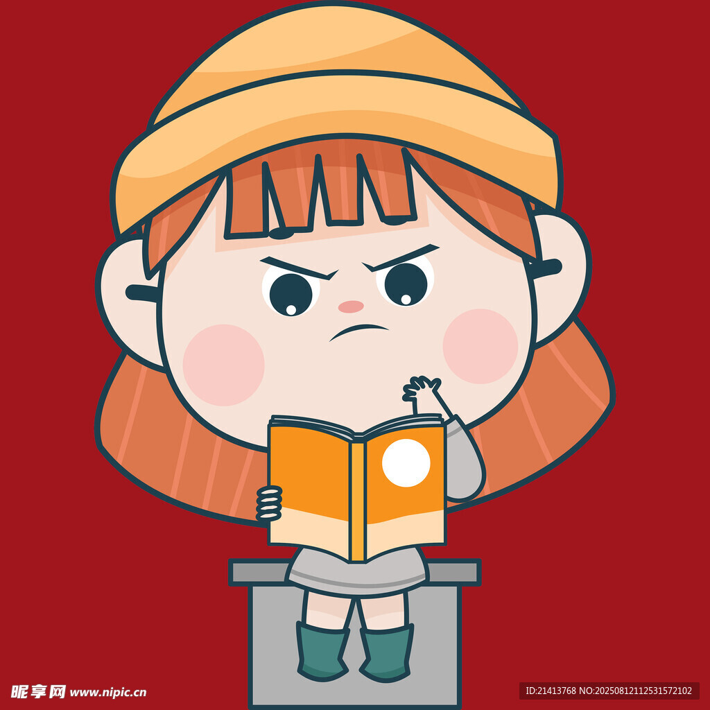 女孩專注讀書