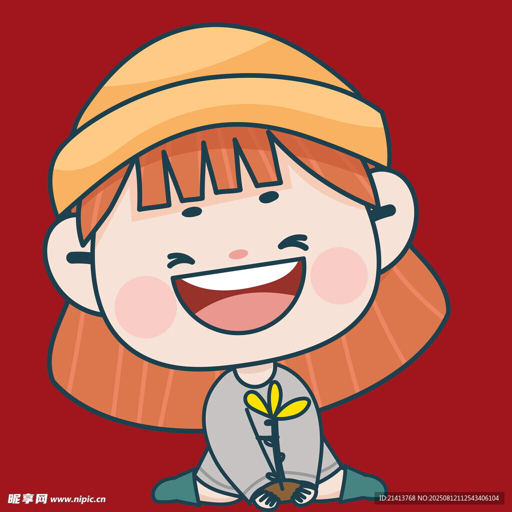 戴帽微笑的可愛小女孩