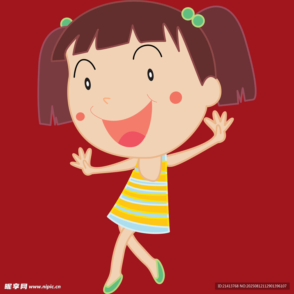 快樂跳舞的小女孩
