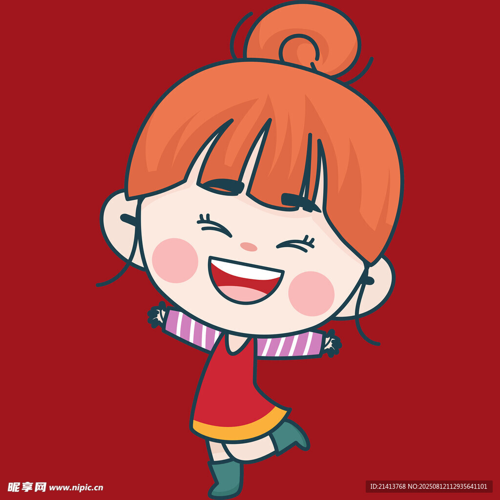 紅衣笑女孩 活潑又可愛