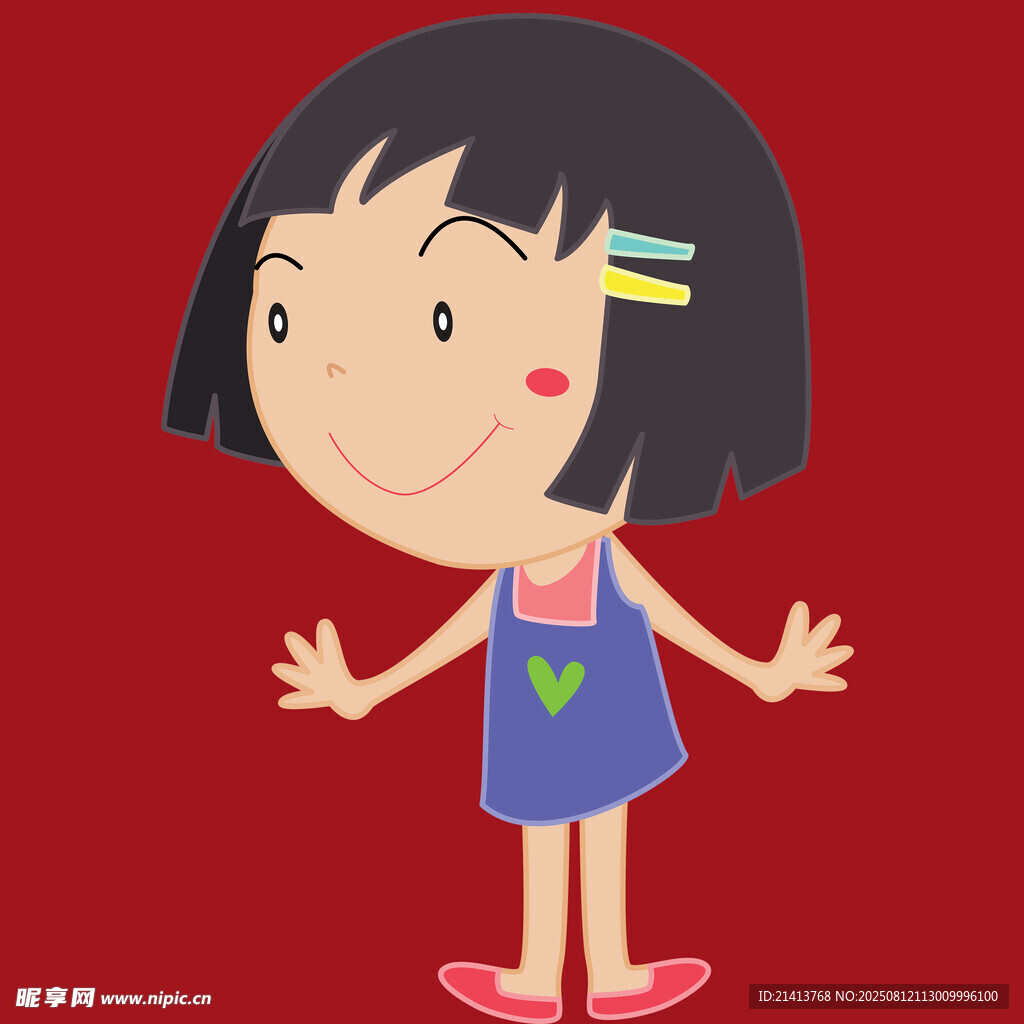 可愛小女孩張開雙臂