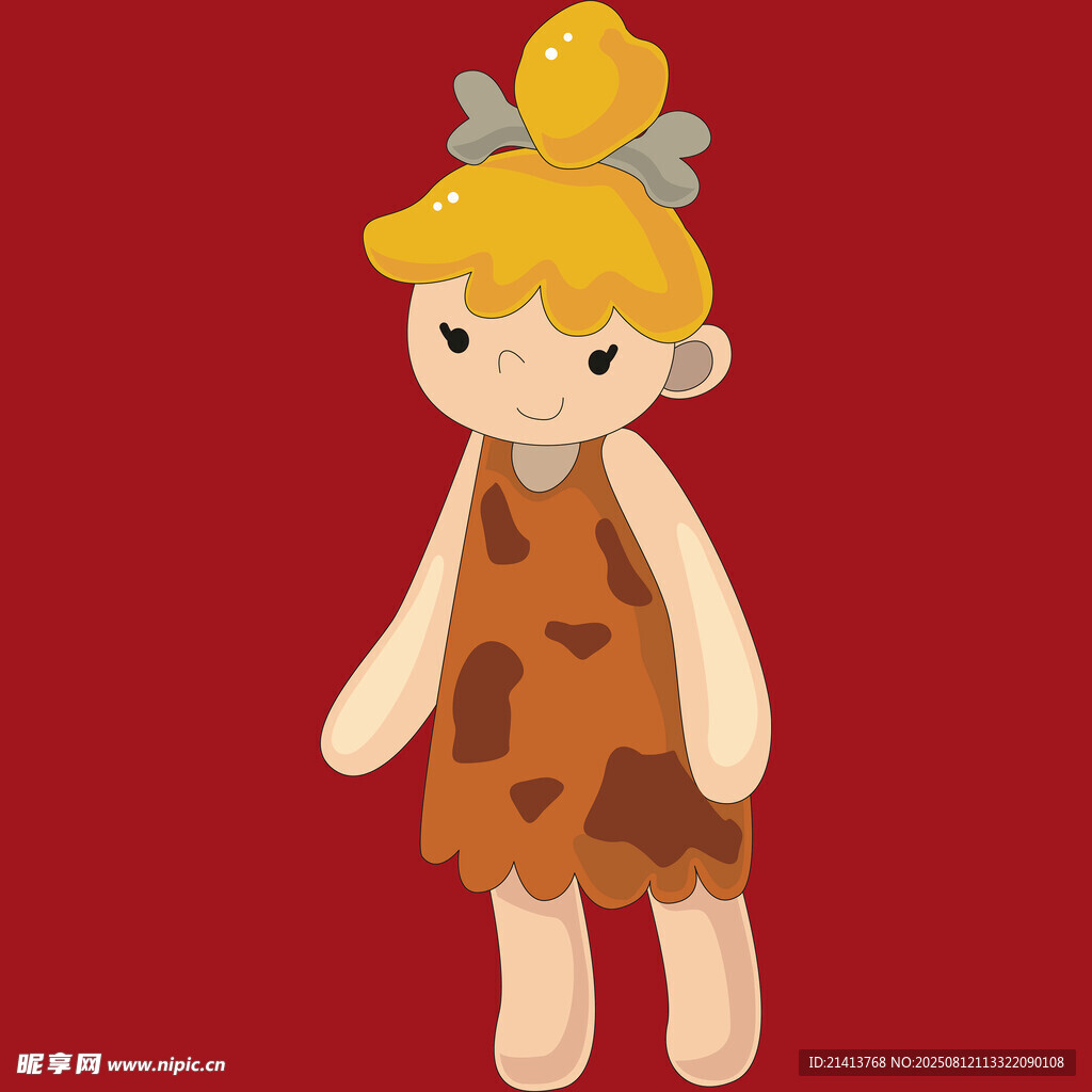 卡通風(fēng)格的復(fù)古風(fēng)小女孩