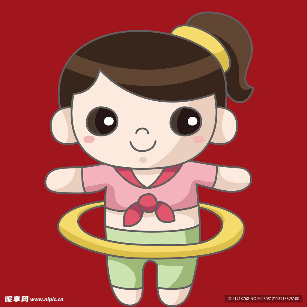小女孩玩呼啦圈的可愛瞬間