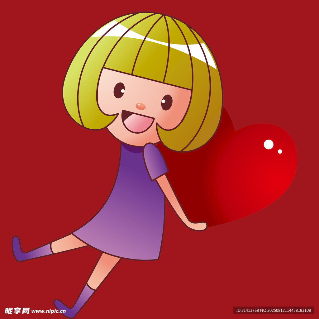 俏皮女孩抱紅心