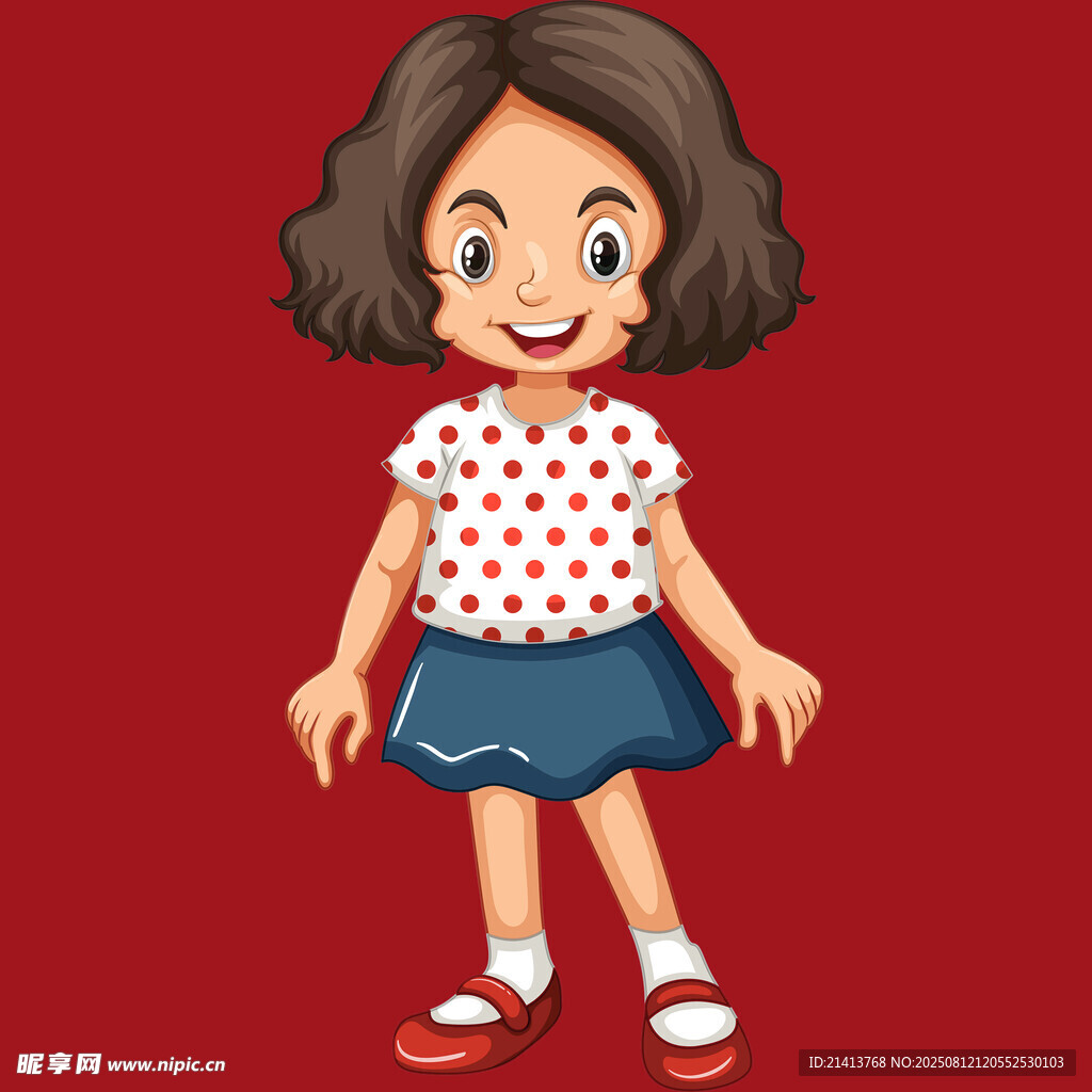 穿波點(diǎn)上衣的可愛小女孩
