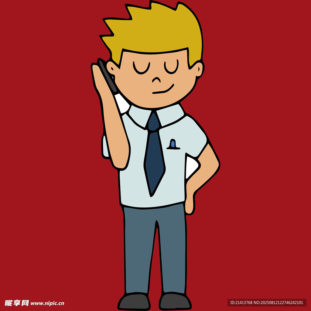 穿制服的金發(fā)男孩打招呼