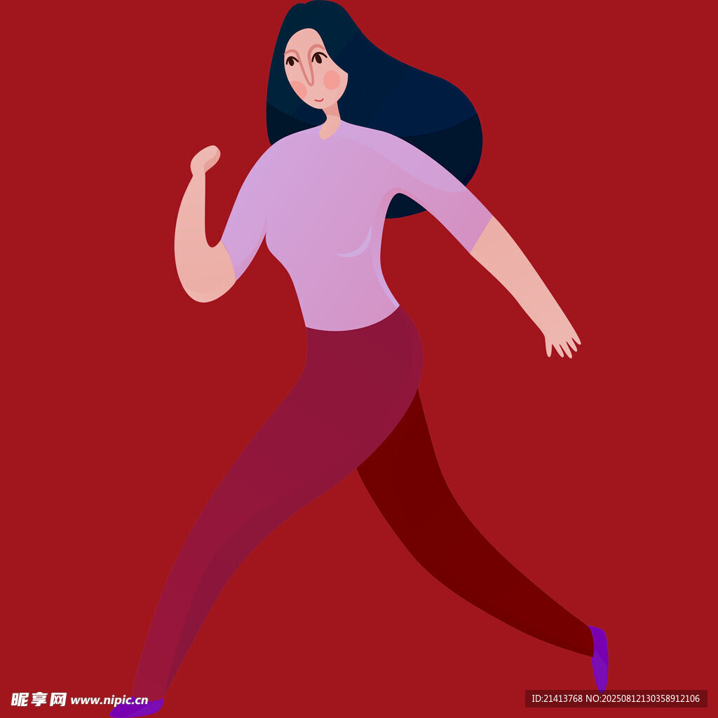 奔跑的活力女性