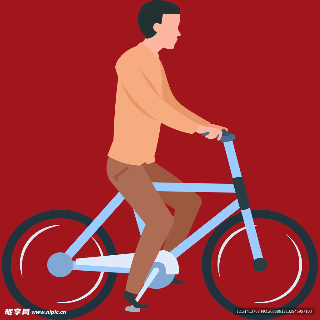 男子騎行自行車畫面