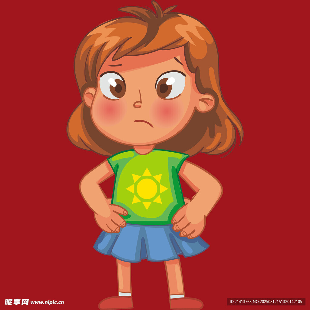 叉腰小女孩 俏皮可愛風(fēng)