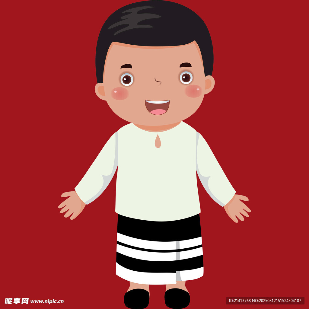 穿著傳統(tǒng)服飾的可愛(ài)男孩